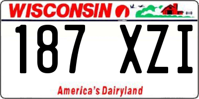 WI license plate 187XZI