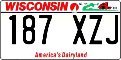 WI license plate 187XZJ