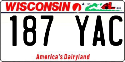 WI license plate 187YAC