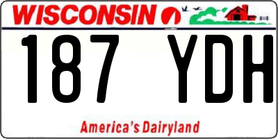 WI license plate 187YDH