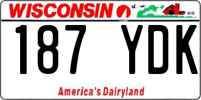 WI license plate 187YDK