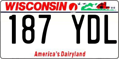 WI license plate 187YDL