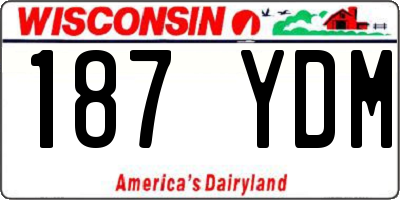 WI license plate 187YDM