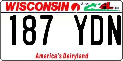 WI license plate 187YDN