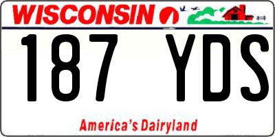 WI license plate 187YDS