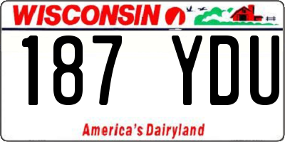 WI license plate 187YDU