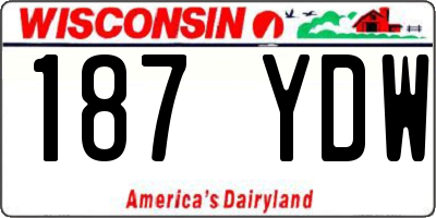WI license plate 187YDW
