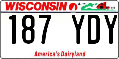 WI license plate 187YDY