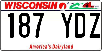 WI license plate 187YDZ