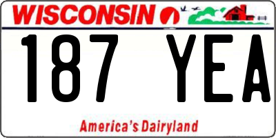 WI license plate 187YEA