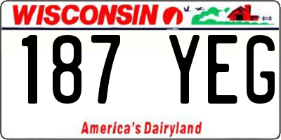 WI license plate 187YEG