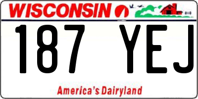 WI license plate 187YEJ