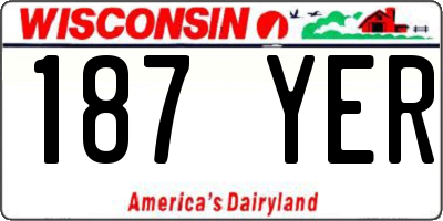 WI license plate 187YER