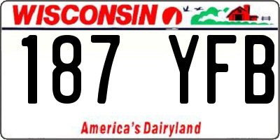 WI license plate 187YFB