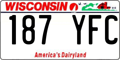WI license plate 187YFC
