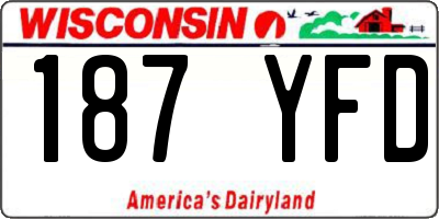 WI license plate 187YFD
