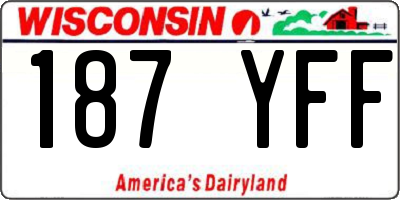 WI license plate 187YFF