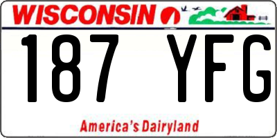 WI license plate 187YFG