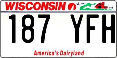 WI license plate 187YFH