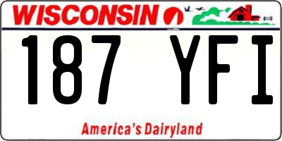 WI license plate 187YFI