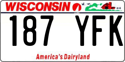 WI license plate 187YFK