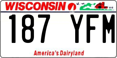 WI license plate 187YFM