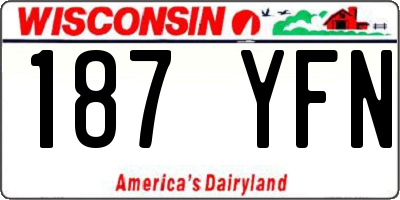 WI license plate 187YFN