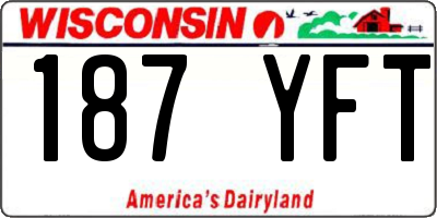 WI license plate 187YFT