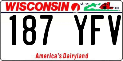 WI license plate 187YFV