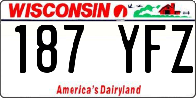 WI license plate 187YFZ
