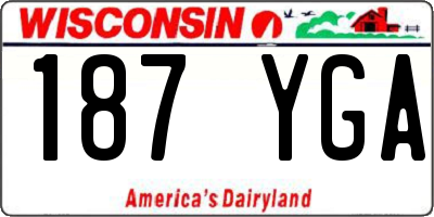 WI license plate 187YGA