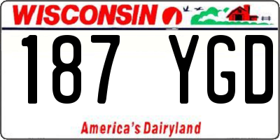 WI license plate 187YGD