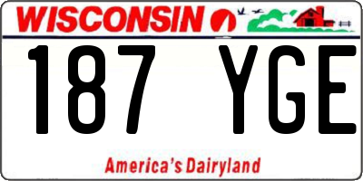 WI license plate 187YGE
