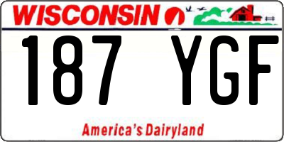 WI license plate 187YGF