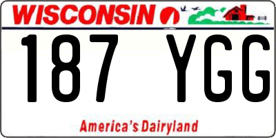 WI license plate 187YGG