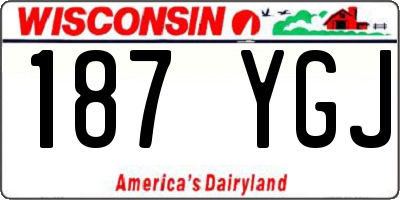 WI license plate 187YGJ