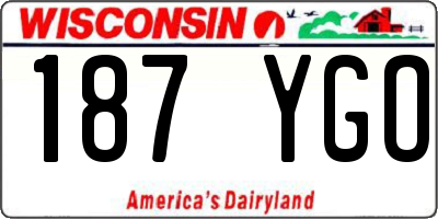 WI license plate 187YGO