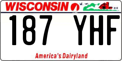 WI license plate 187YHF