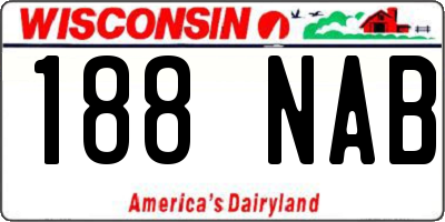 WI license plate 188NAB