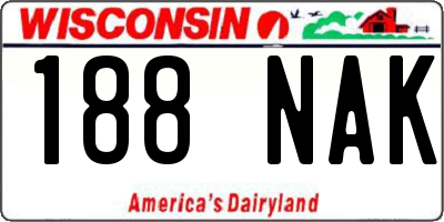 WI license plate 188NAK