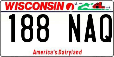 WI license plate 188NAQ