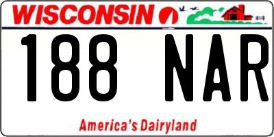 WI license plate 188NAR