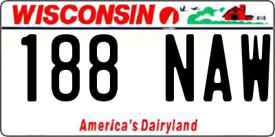 WI license plate 188NAW