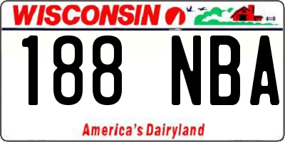 WI license plate 188NBA