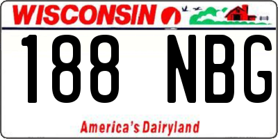 WI license plate 188NBG