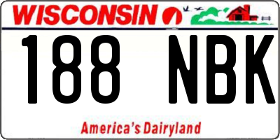 WI license plate 188NBK