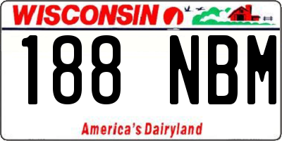 WI license plate 188NBM