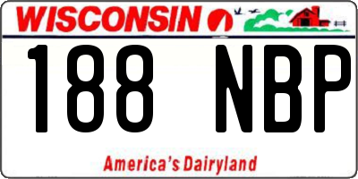 WI license plate 188NBP