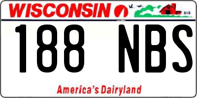WI license plate 188NBS