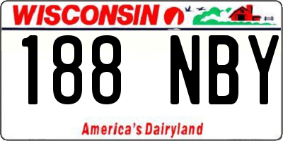 WI license plate 188NBY